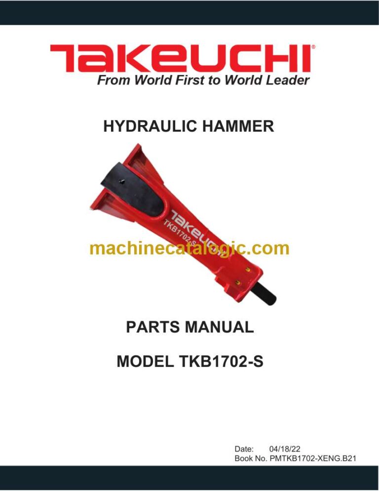 Takeuchi TKB1702-S Hydraulic Hammer Parts Manual