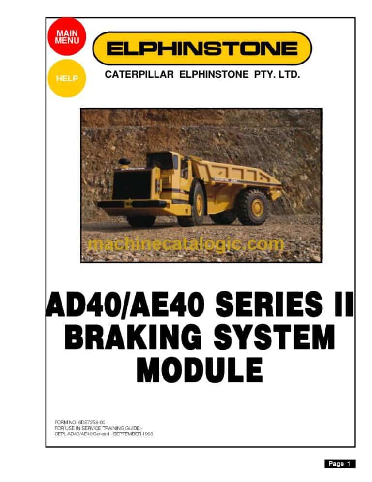 Cat AD40, AE40 Dump Truck Operation and Maintenance Manual