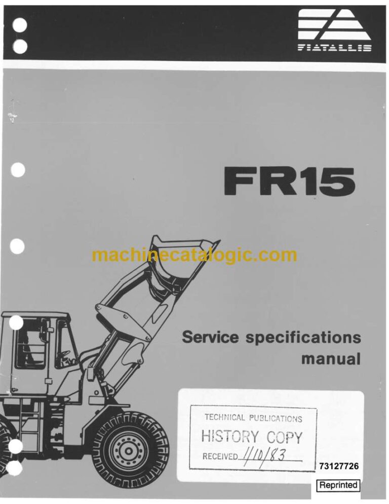 Fiatallis FR15 Wheel Loader Service Manual (73127726)