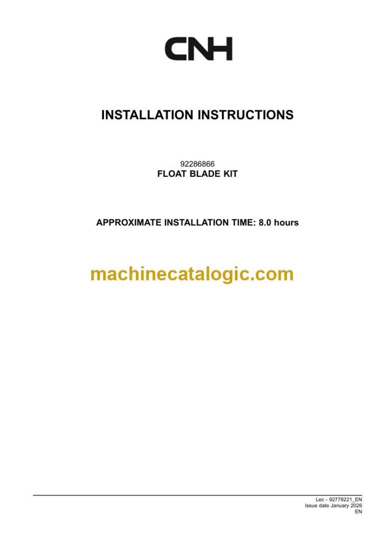 CNH FLOAT BLADE KIT Installation Instructions (92778221)