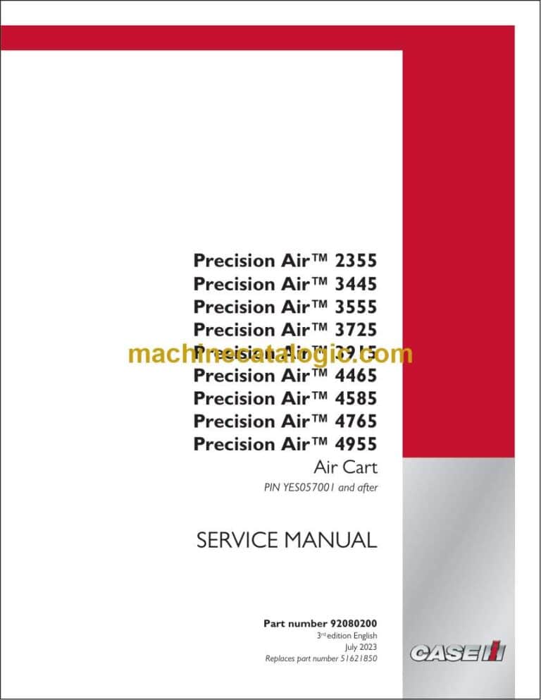 Case Precision Air 3555 Air Cart Service Manual (92080200)