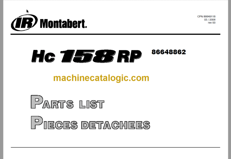 Montabert HC158 RP Parts List (86648862)
