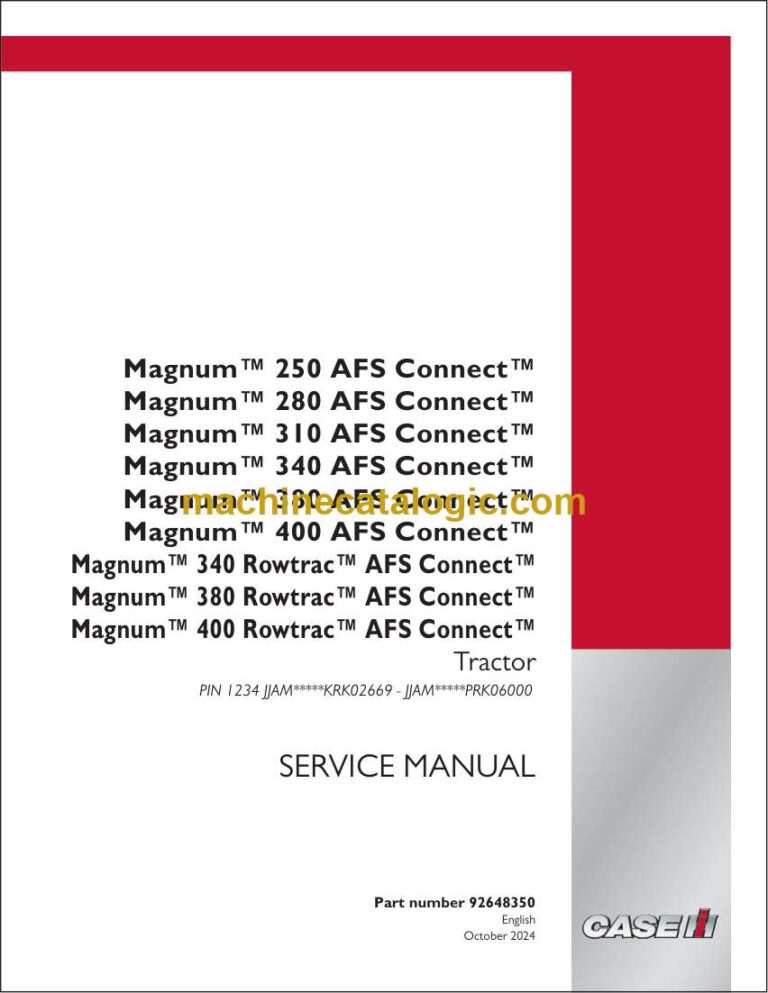 Case Magnum 340 Row Trac AFS Connect Tractor Service Manual (92648350)