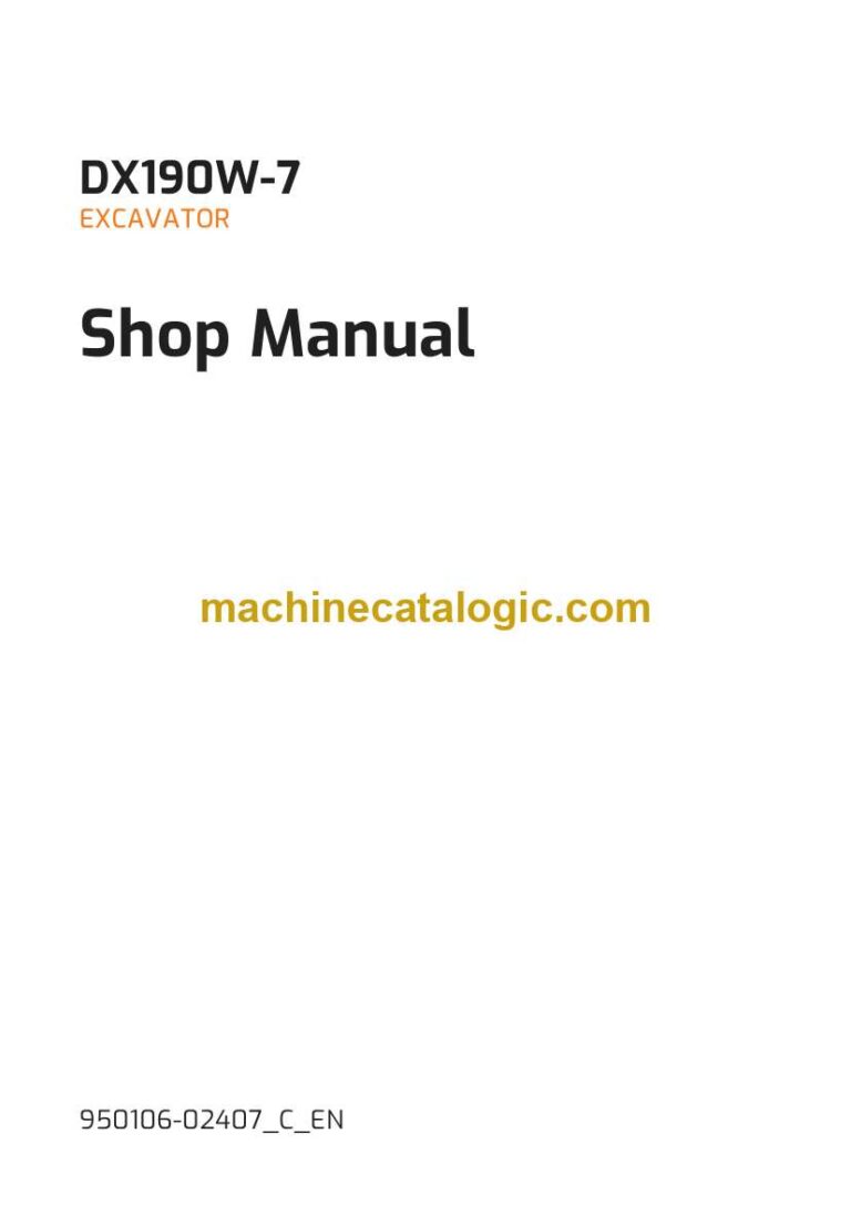 Develon DX190W-7 Wheeled Excavator Shop Manual (950106-02407_C_EN)