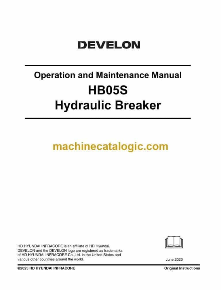 Develon HB05S Hydraulic Breaker Operation and Installation Manual