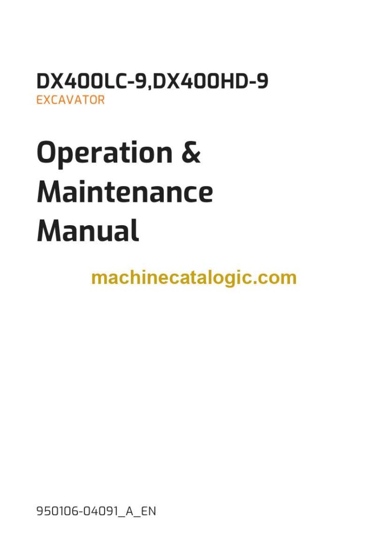 Develon DX400LC-9 Crawler Excavator Operation and Maintenance Manual (950106-04091_A_EN)
