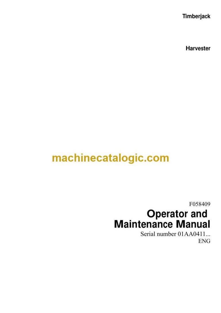 Timberjack 870B Harvester Operator and Maintenance Manual (F058409)