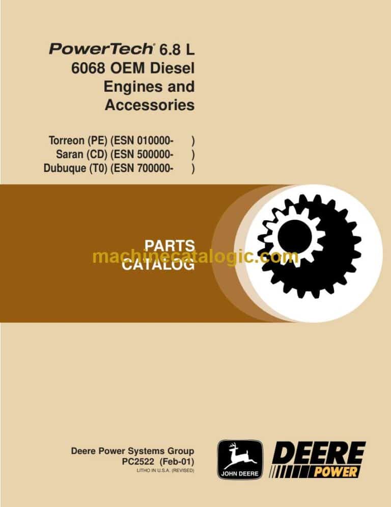 John Deere PowerTech 6.8L 6068 OEM Diesel Engines and Accessories Parts Catalog (PC2522)