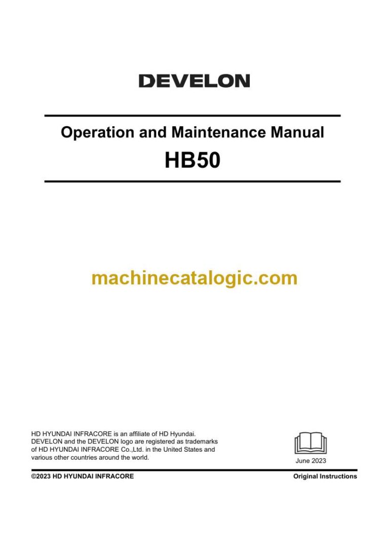 Develon HB50 Hydraulic Breaker Operation and Installation Manual