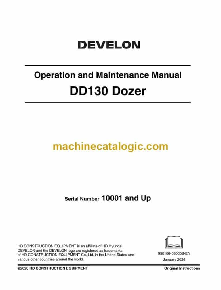 Develon DD130 Dozer Operation and Maintenance Manual (950106-03065B-EN)