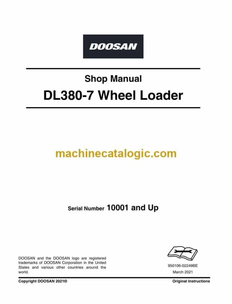 Develon DL380-7 Wheel Loader Shop Manual (950106-02249)