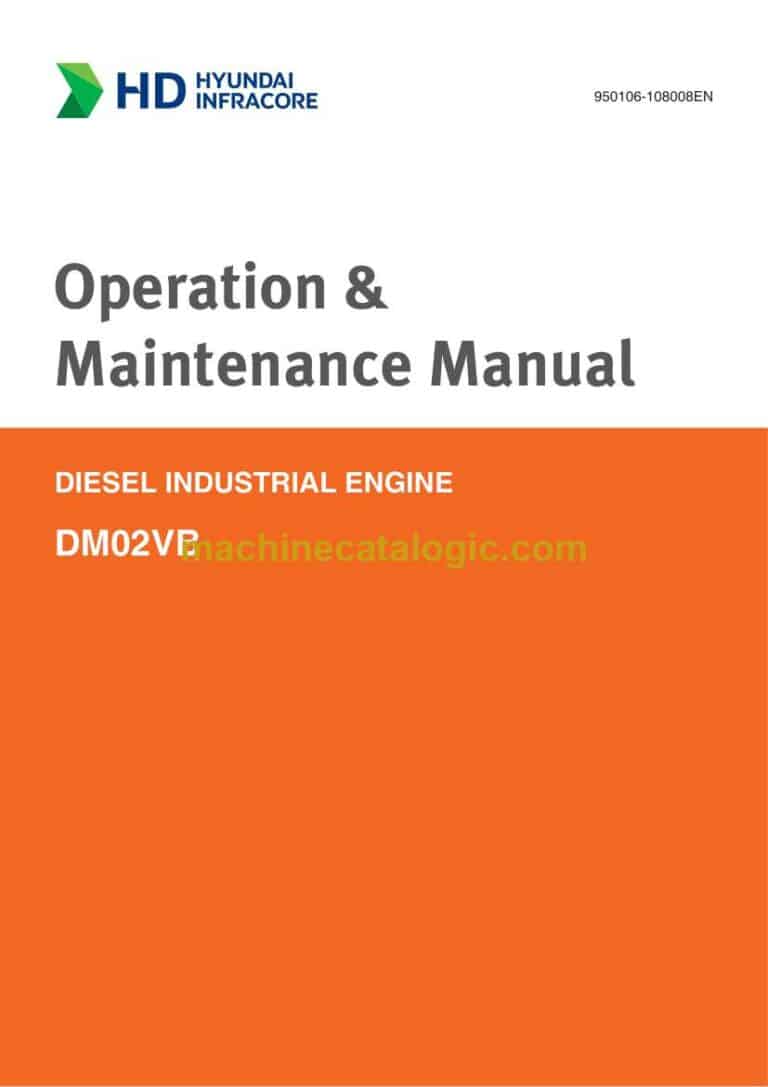 Develon DM02VB Diesel Industrial Engine Operation and Maintenance Manual (950106-108008EN)