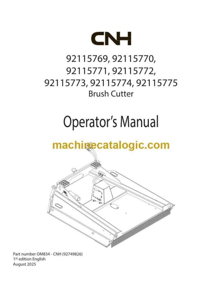 Case 92115769, 92115770, 92115771, 92115772, 92115773, 92115774, 92115775 Brush Cutter Operators Manual (92749826)