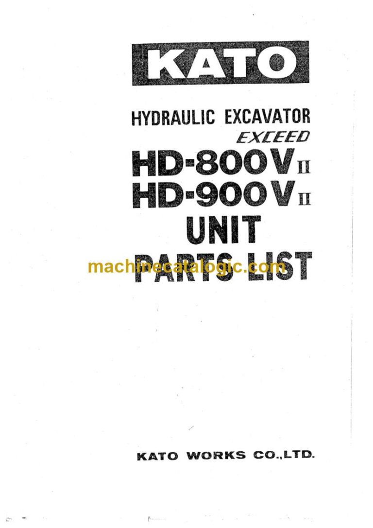 Kato HD800V-2, HD900V-2 Exceed Hydraulic Excavator Parts and Engine Parts Manual