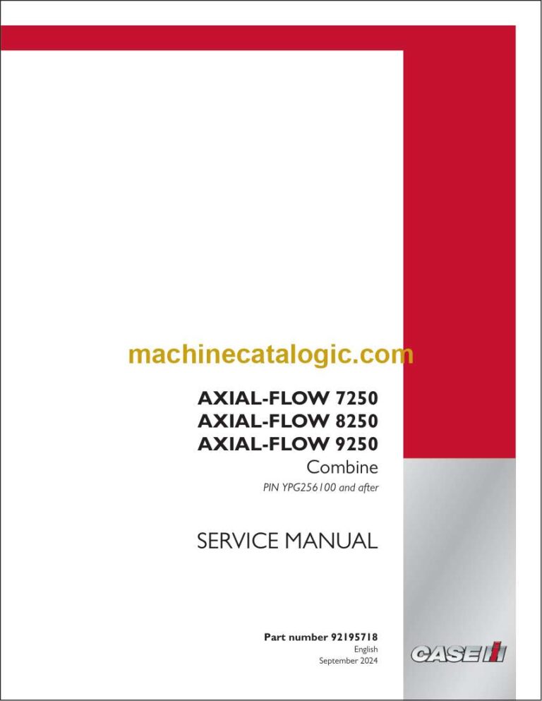 Case Axial-Flow 9250 Combine Service Manual (92195718)