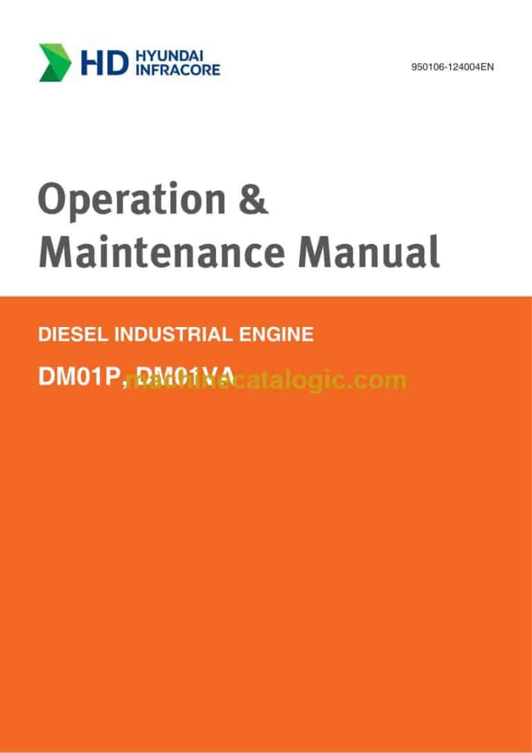 Develon DM01P, DM01VA Diesel Industrial Engine Operation and Maintenance Manual (950106-124004EN)