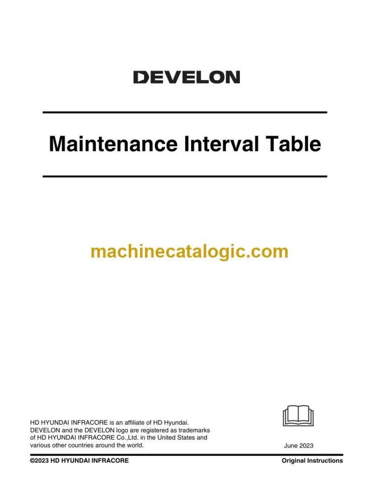 Develon Maintenance Interval Table