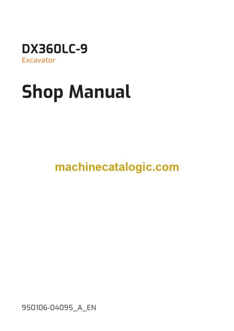Develon DX360LC-9 Crawler Excavator Shop Manual (950106-04095_A_EN)