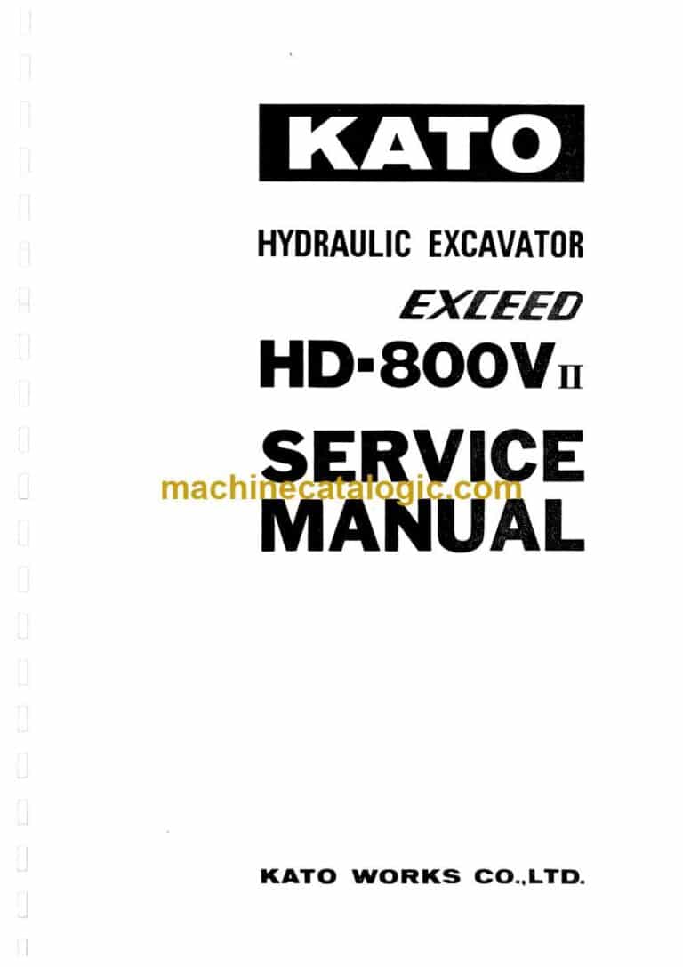 Kato HD800V-2 Exceed Hydraulic Excavator Service Manual