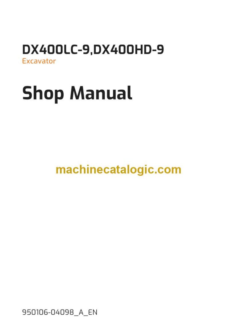 Develon DX400HD-9 Excavator Shop Manual (950106-04098_A_EN)