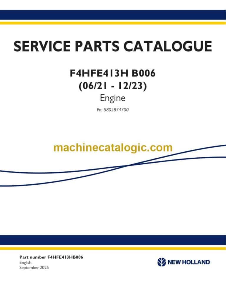 New Holland F4HFE413H B006 Engine Service Parts Catalogue (F4HFE413HB006)