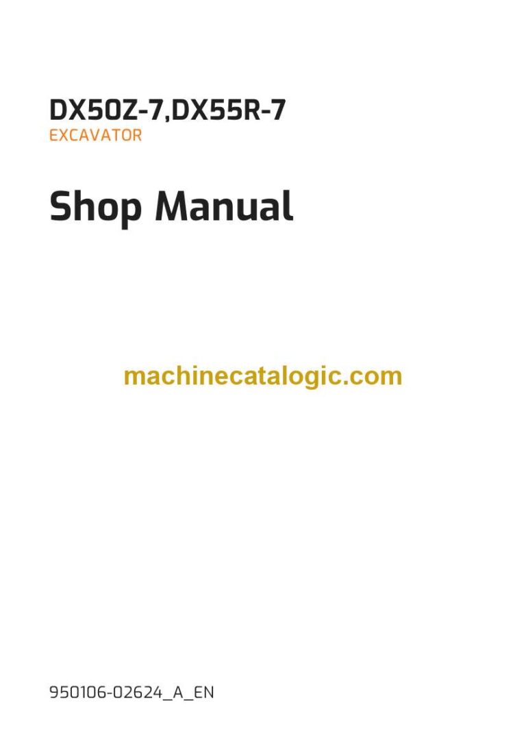 Develon DX55R-7 Mini Excavator Shop Manual (950106-02624_A_EN)