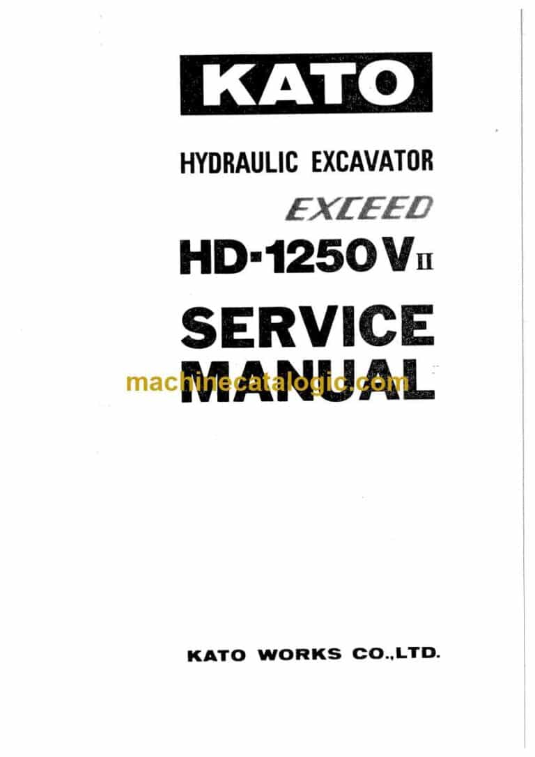 Kato HD1250V-2 Exceed Hydraulic Excavator Service Manual