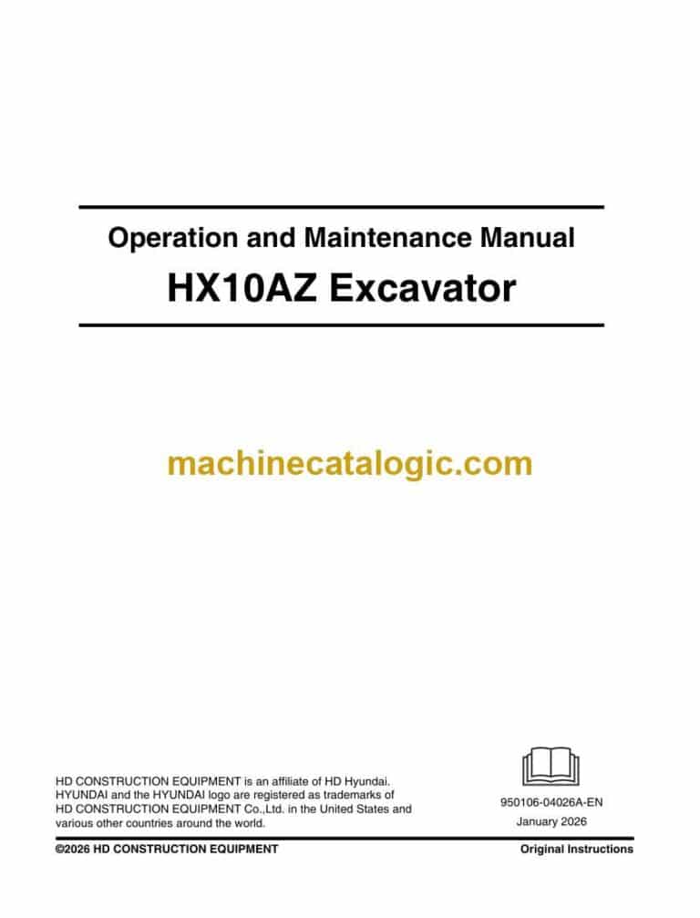 Develon HX10AZ Mini Excavator Operation and Maintenance Manual (950106-04026A-EN)