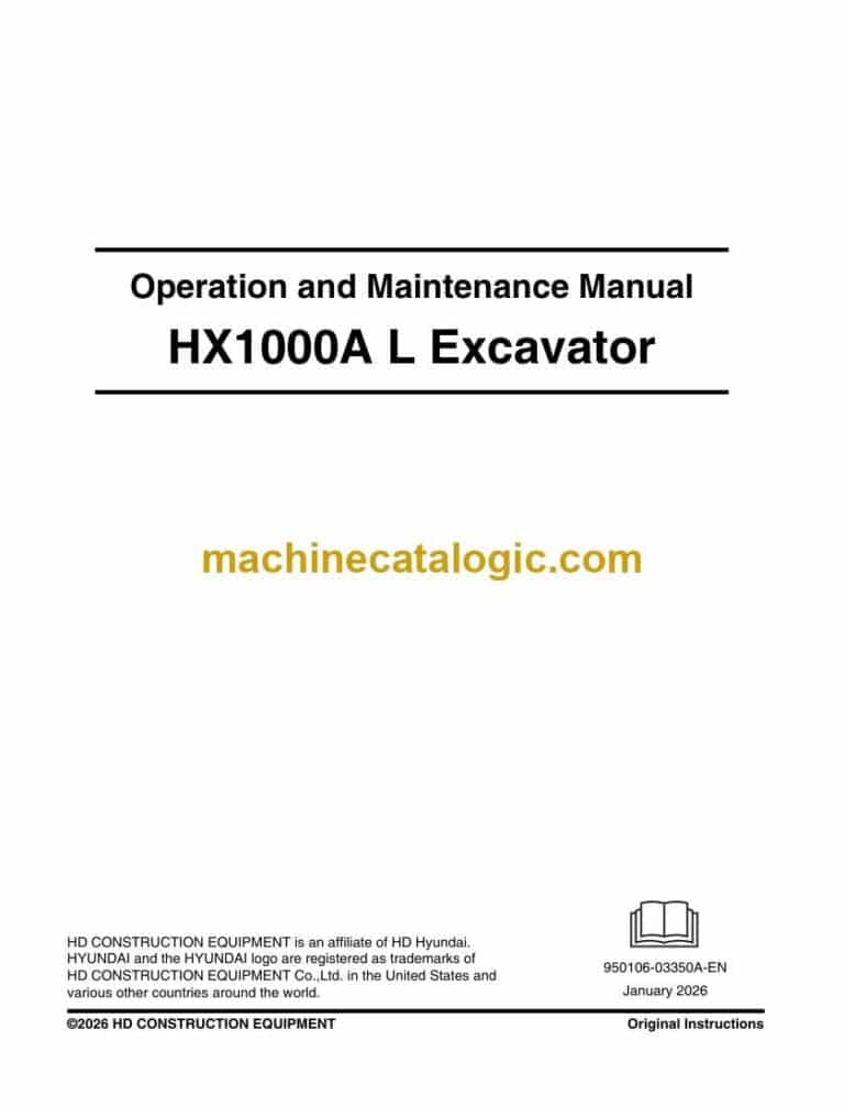 Develon HX1000A L Crawler Excavator Operation and Maintenance Manual (950106-03350A-EN)