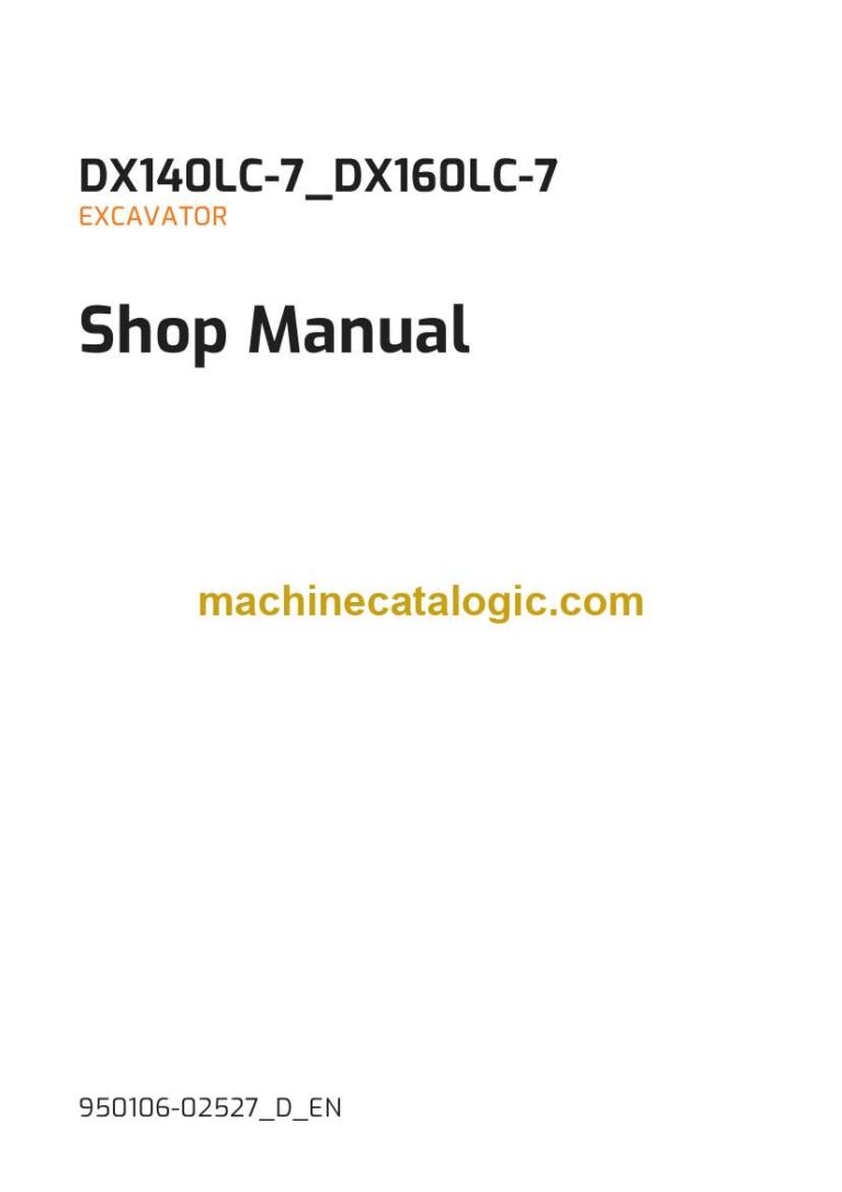 Develon DX160LC-7 Crawler Excavator Shop Manual (950106-02527_D_EN)