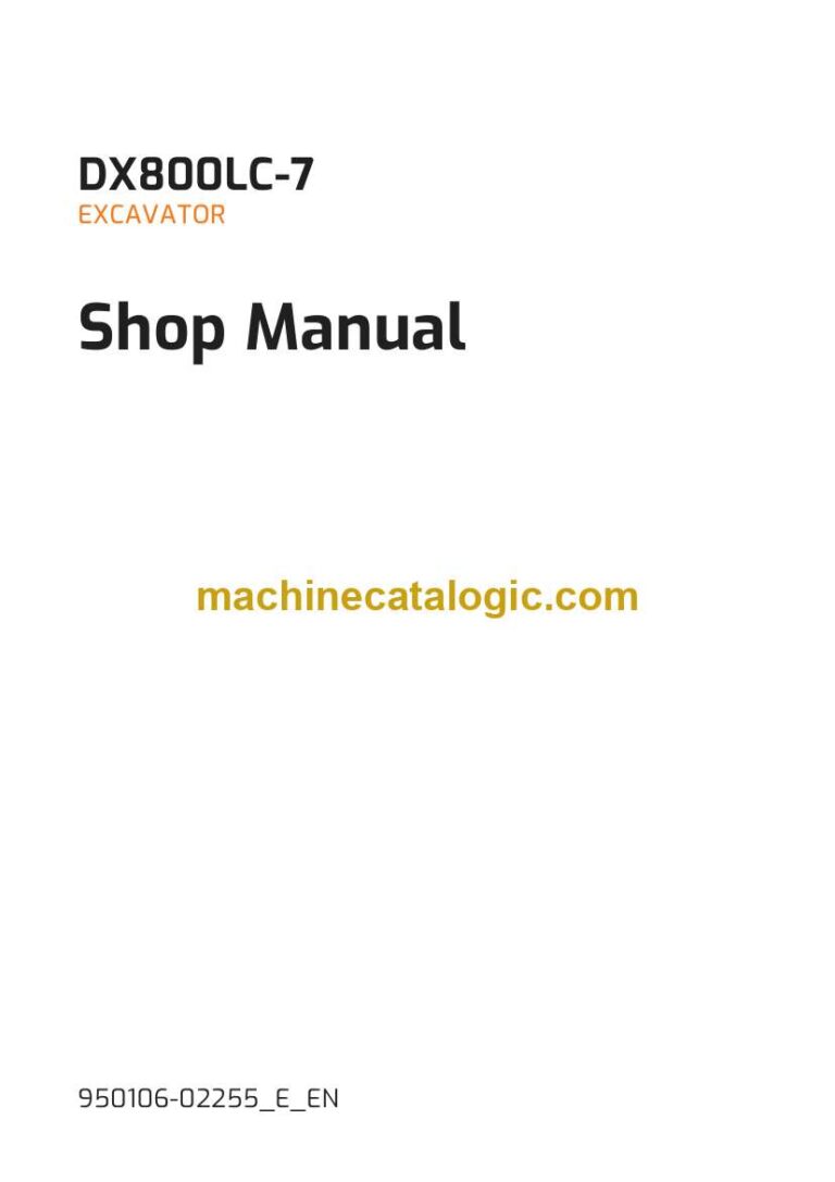 Develon DX800LC-7 Crawler Excavator Shop Manual (950106-02255_E_EN)