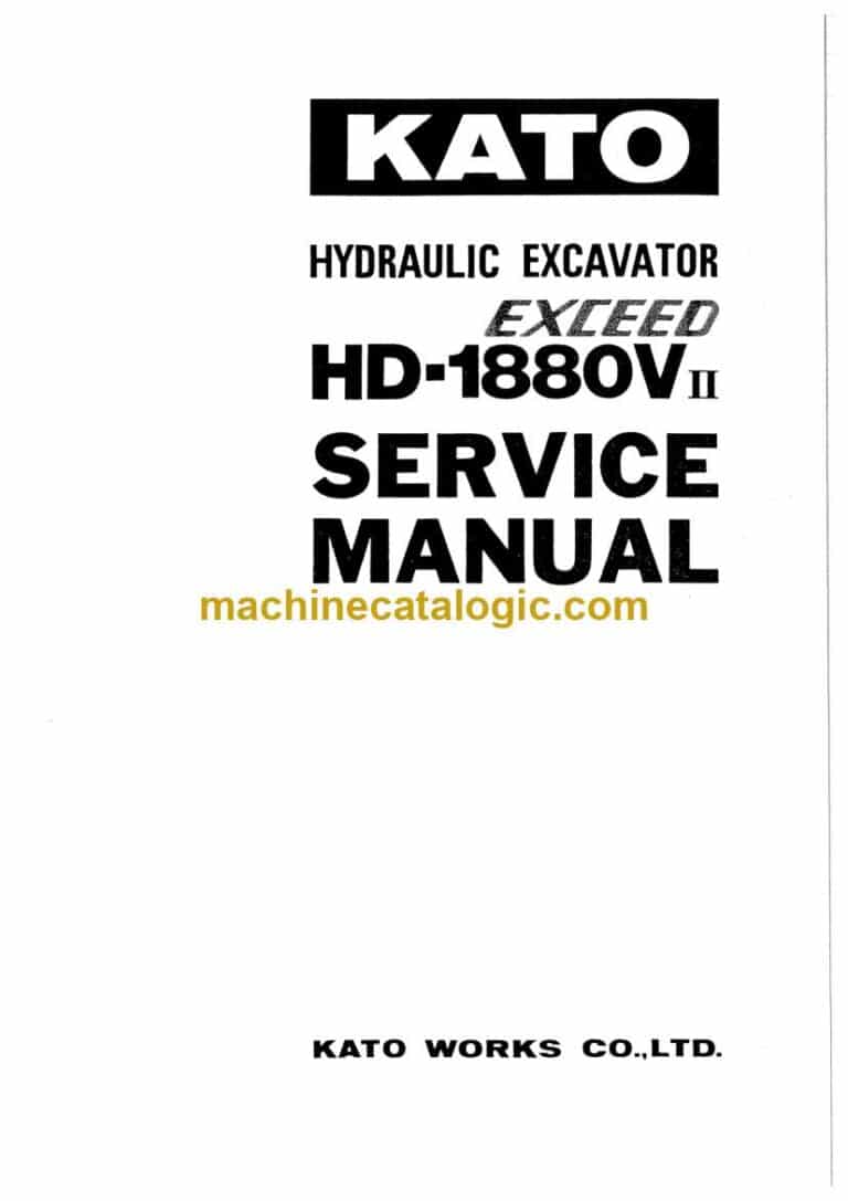 Kato HD1880V-2 Exceed Hydraulic Excavator Service Manual