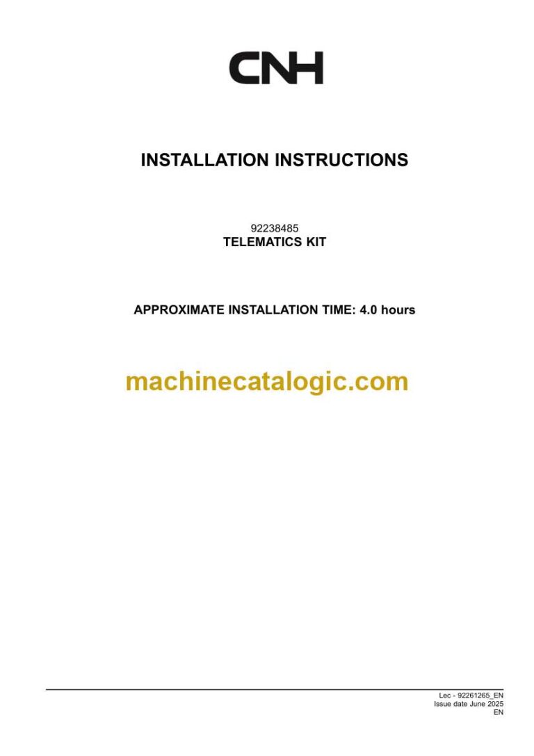 CNH TELEMATICS KIT Installation Instructions (92261265)