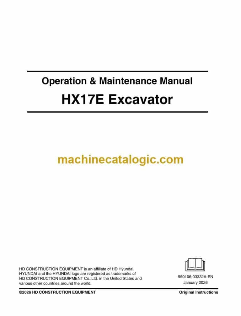 Develon HX17E Mini Excavator Operation and Maintenance Manual (950106-03332A-EN)
