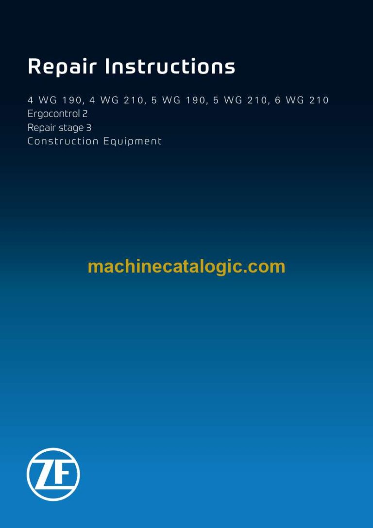 ZF 4WG-190, 4WG-210, 5WG-190, 5WG-210, 6WG-210 Ergocontrol 2 Repair stage 3 Construction Equipment Repair Instructions