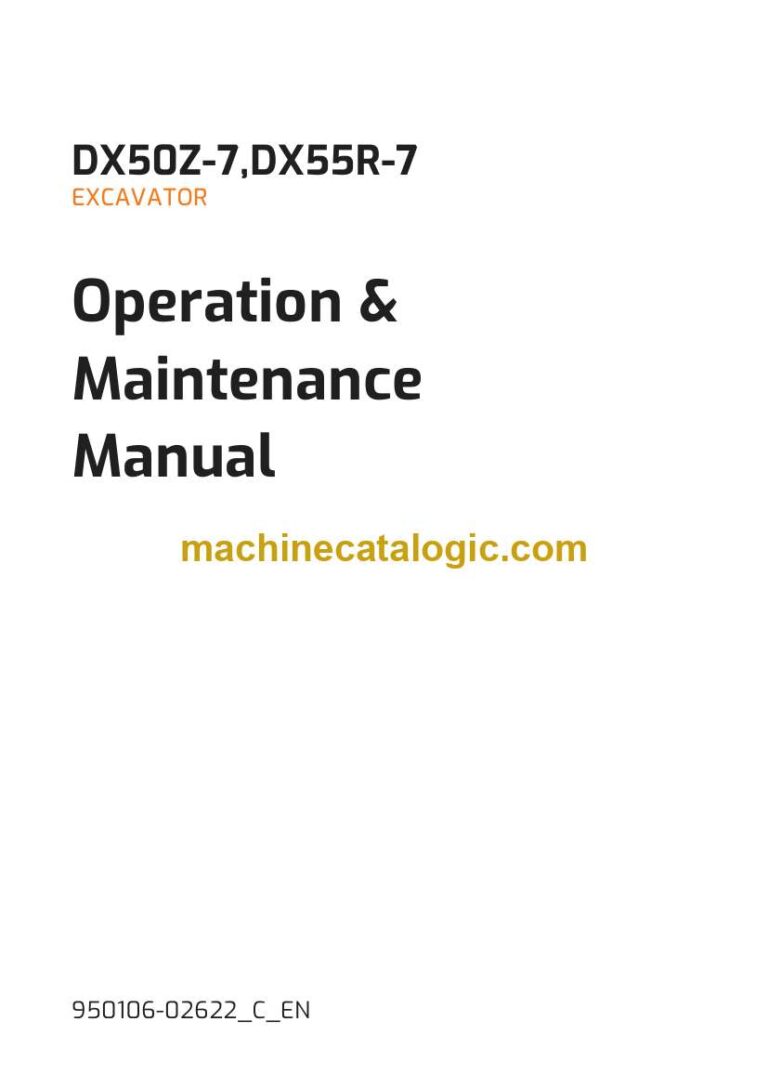 Develon DX55R-7 Mini Excavator Operation and Maintenance Manual (950106-02622_C_EN)