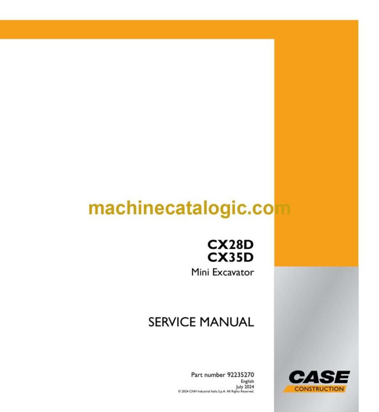 Case CX28D, CX35D Mini Excavator Service Manual (92235270)