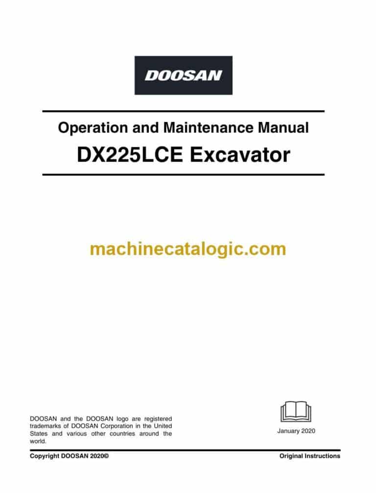 Develon DX225LCE Crawler Excavator Operation and Maintenance Manual