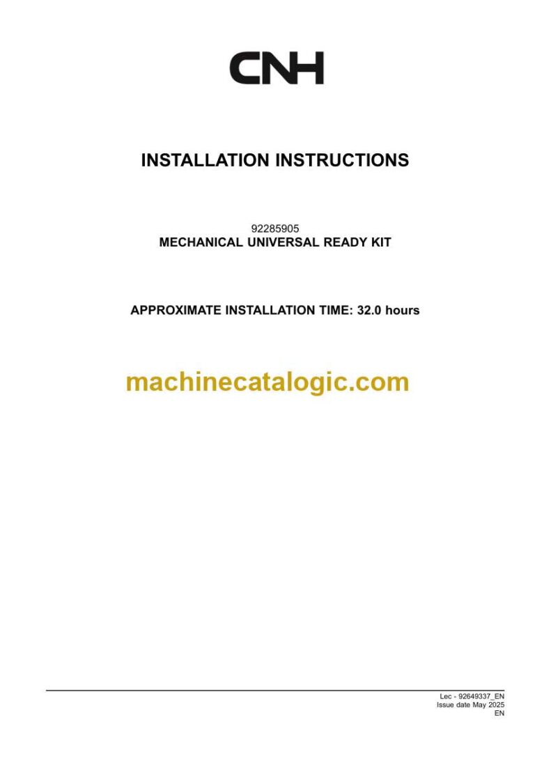CNH MECHANICAL UNIVERSAL READY KIT Installation Instructions (92649337)