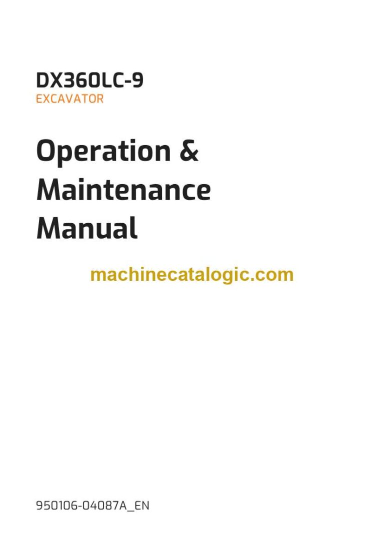 Develon DX360LC-9 Crawler Excavator Operation and Maintenance Manual (950106-04087A_EN)