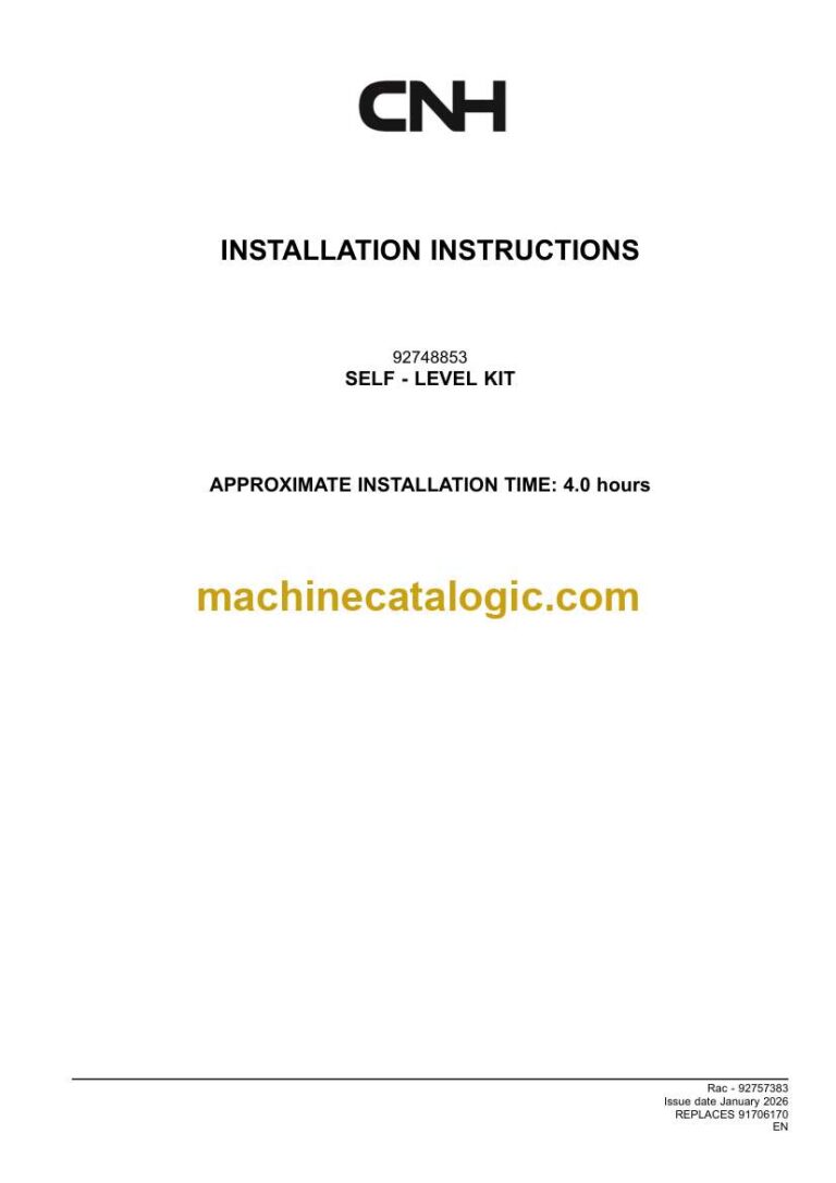 CNH SELF LEVEL KIT Installation Instructions (92757383)