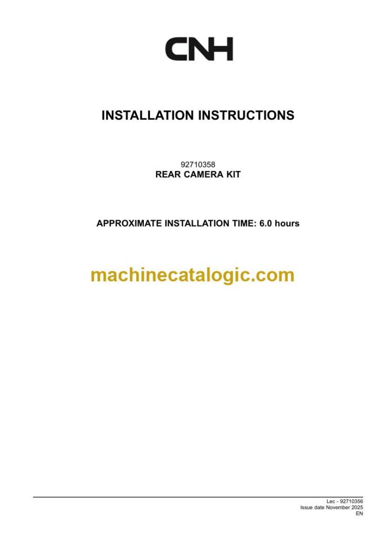 CNH REAR CAMERA KIT Installation Instructions (92710356)