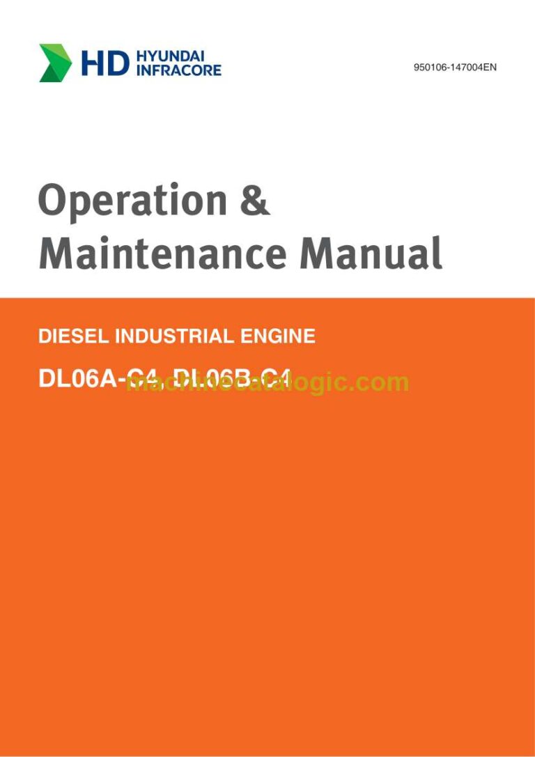 Develon DL06A-C4, DL06B-C4 Diesel Industrial Engine Operation and Maintenance Manual (950106-147004EN)