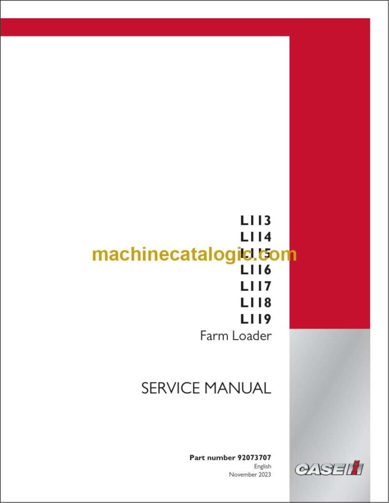 Case L119 Farm Loader Service Manual (92073707)
