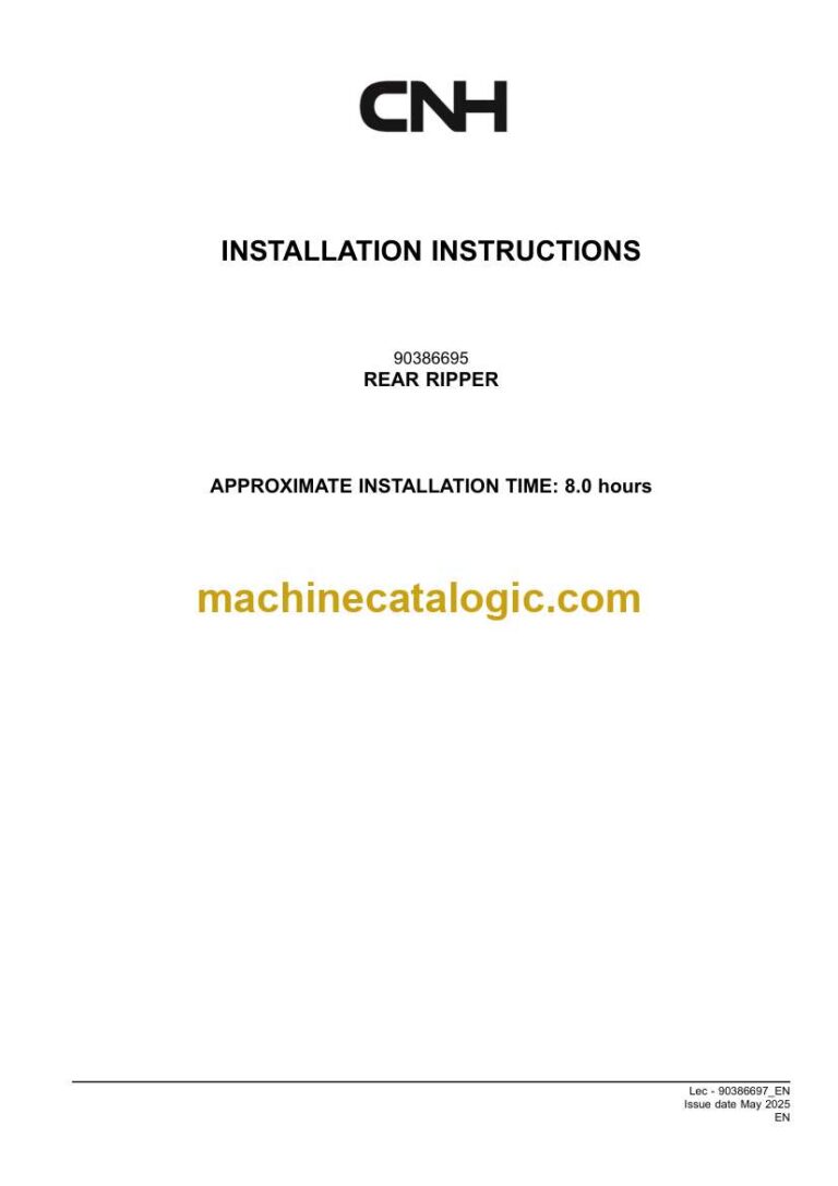 CNH REAR RIPPER Installation Instructions (90386697)