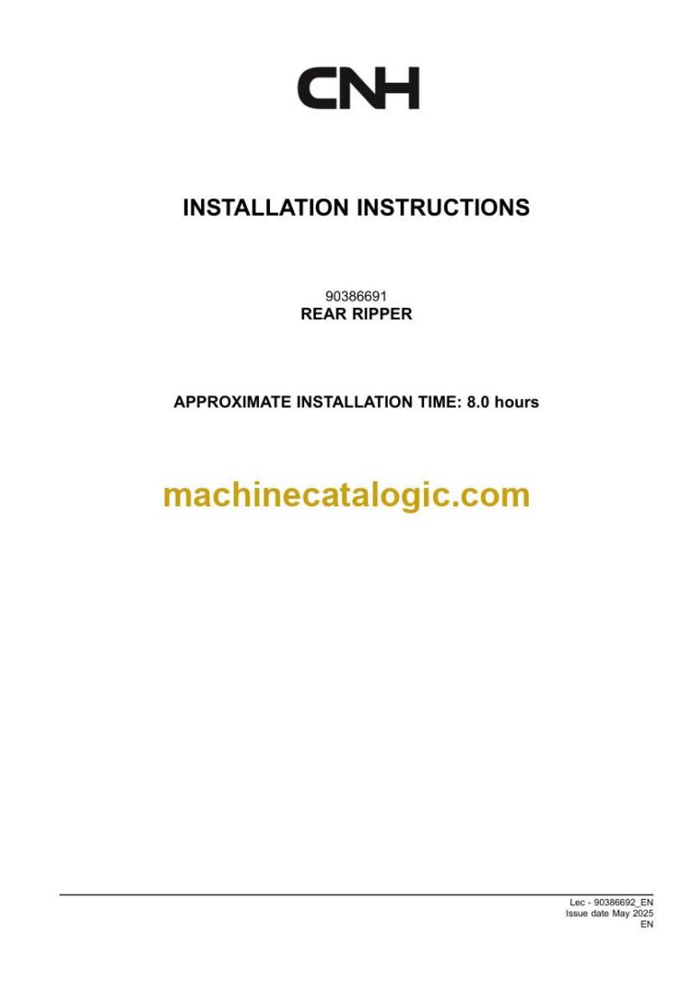 CNH REAR RIPPER Installation Instructions (90386692)