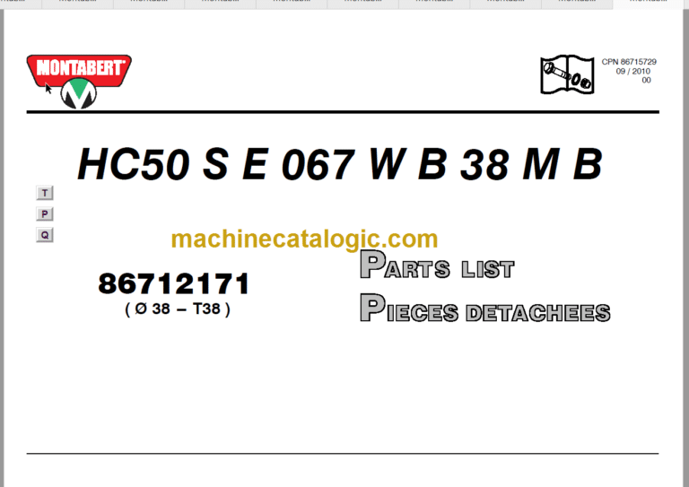 Montabert HC160 RP Parts List (86622776)