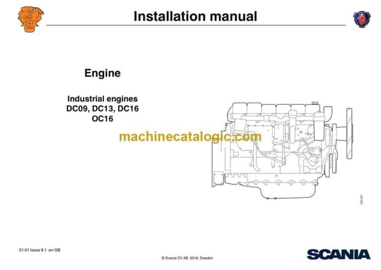 Scania DC09, DC13, DC16, OC16 Industrial Engines Installation Manual