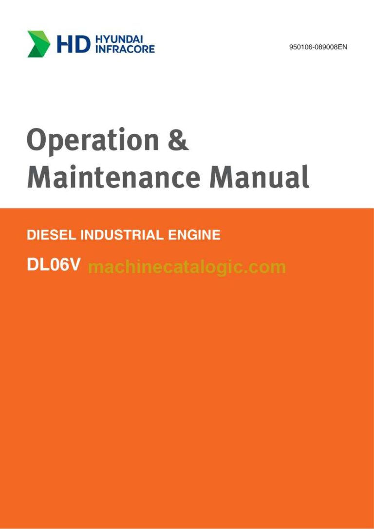 Develon DL06V Diesel Industrial Engine Operation and Maintenance Manual (950106-089008EN)