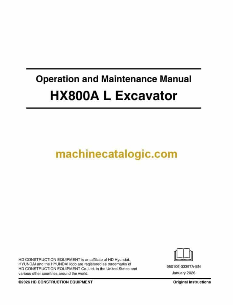 Develon HX800A L Crawler Excavator Operation and Maintenance Manual (950106-03397A-EN)